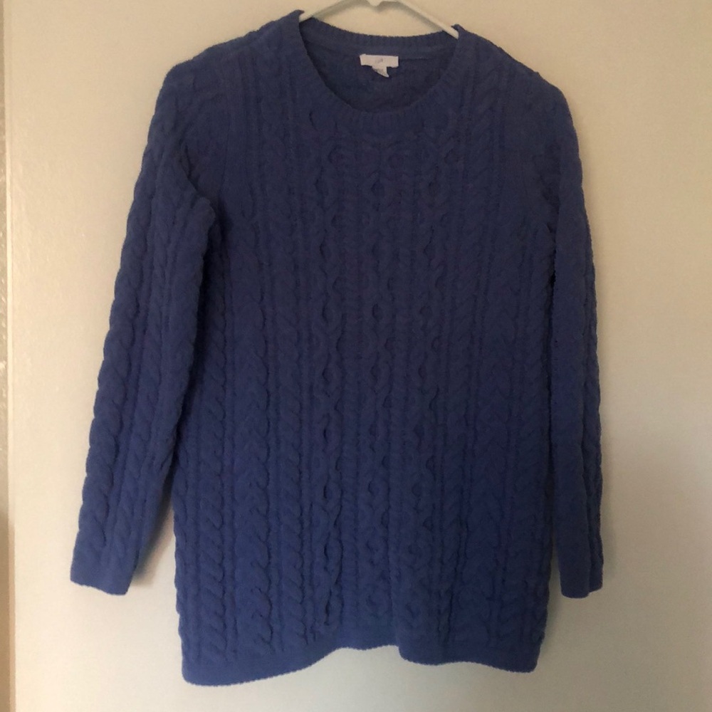 J. Jill blue cable pull over sweater size XS